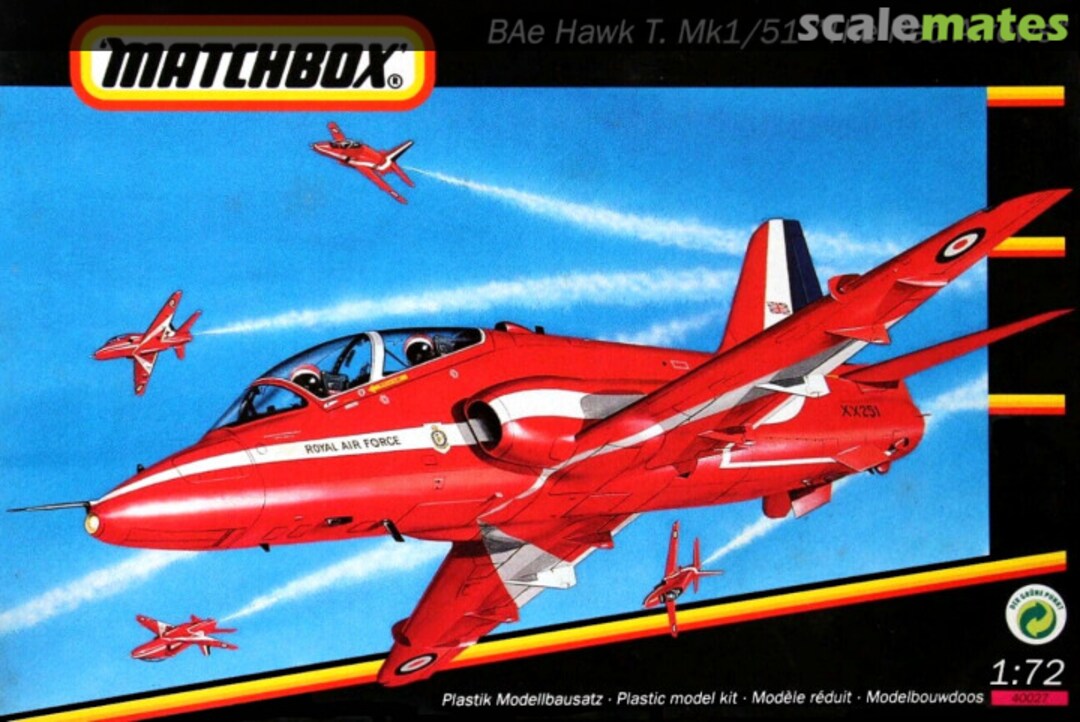 Boxart BAe Hawk T. Mk1/51 "The Red Arrows" 40027 Matchbox Boxart BAe Hawk T. Mk1/51 "The Red Arrows" 40027 Matchbox