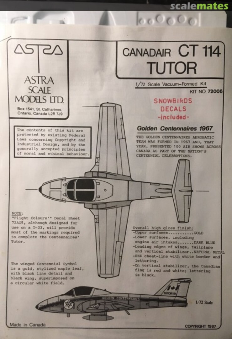 Boxart Canadair CT114 Tutor 72006 Astra Boxart Canadair CT114 Tutor 72006 Astra