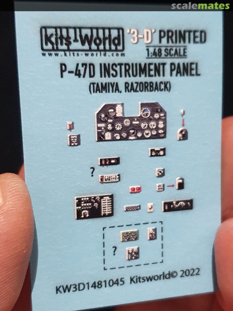 Boxart P-47D Instrument Panel KW3D1481045 Kits-World Boxart P-47D Instrument Panel KW3D1481045 Kits-World