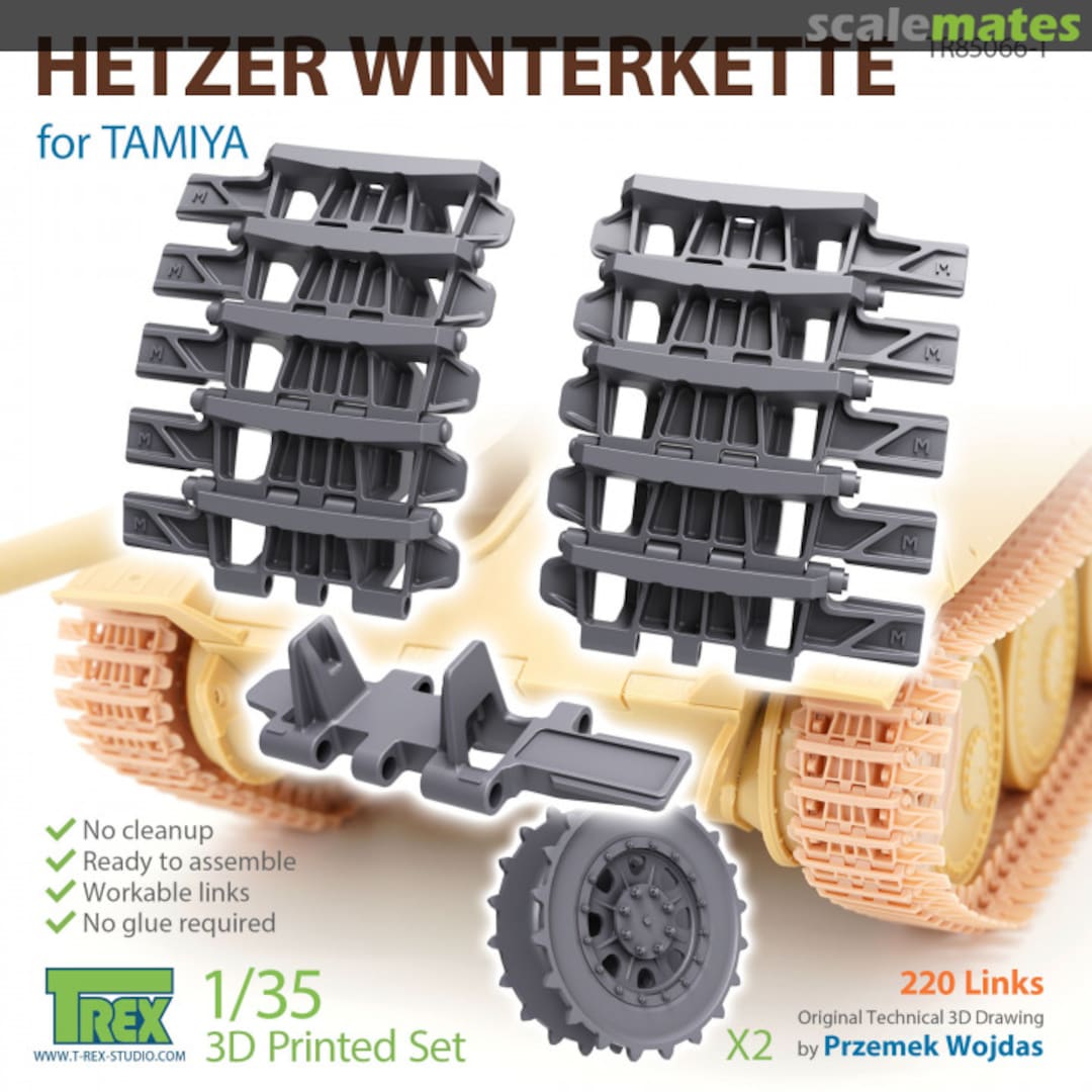 Boxart WWII German Hetzer Tank Destroyer Winterkette w/Start Wheels (for Tamiya) TR85066-1 T-Rex Studio Boxart WWII German Hetzer Tank Destroyer Winterkette w/Start Wheels (for Tamiya) TR85066-1 T-Rex Studio