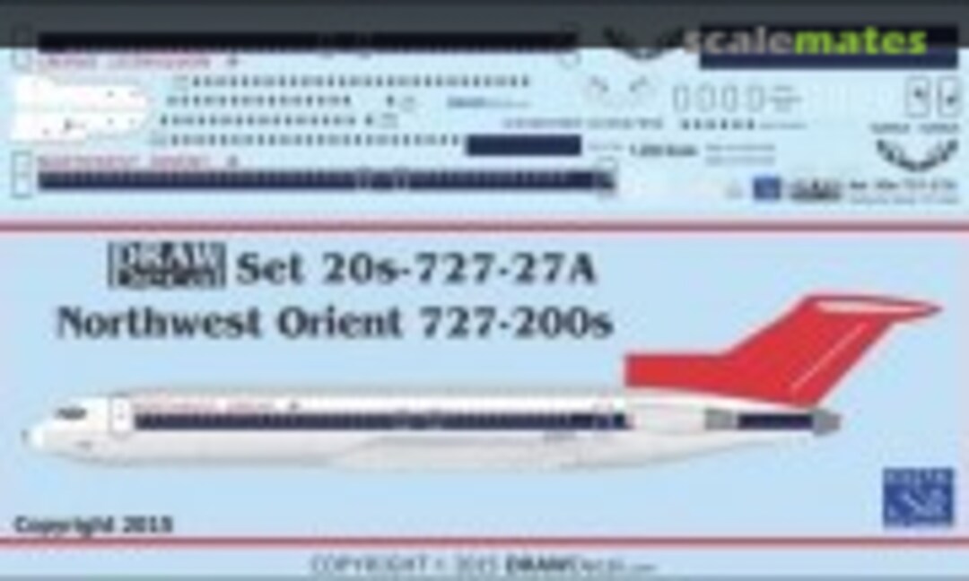 1:200 Northwest Orient 727-200s (Draw Decal 20-727-27A) 20-727-27A