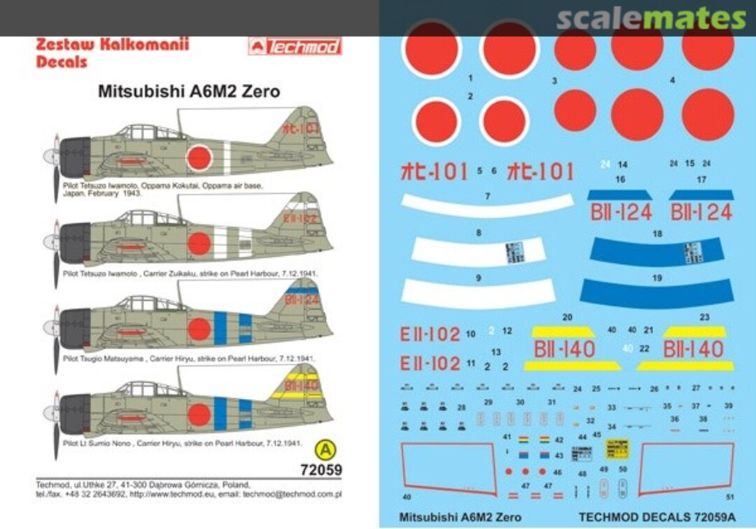 Boxart Mitsubishi A6M2 Zero 72059 Techmod Boxart Mitsubishi A6M2 Zero 72059 Techmod