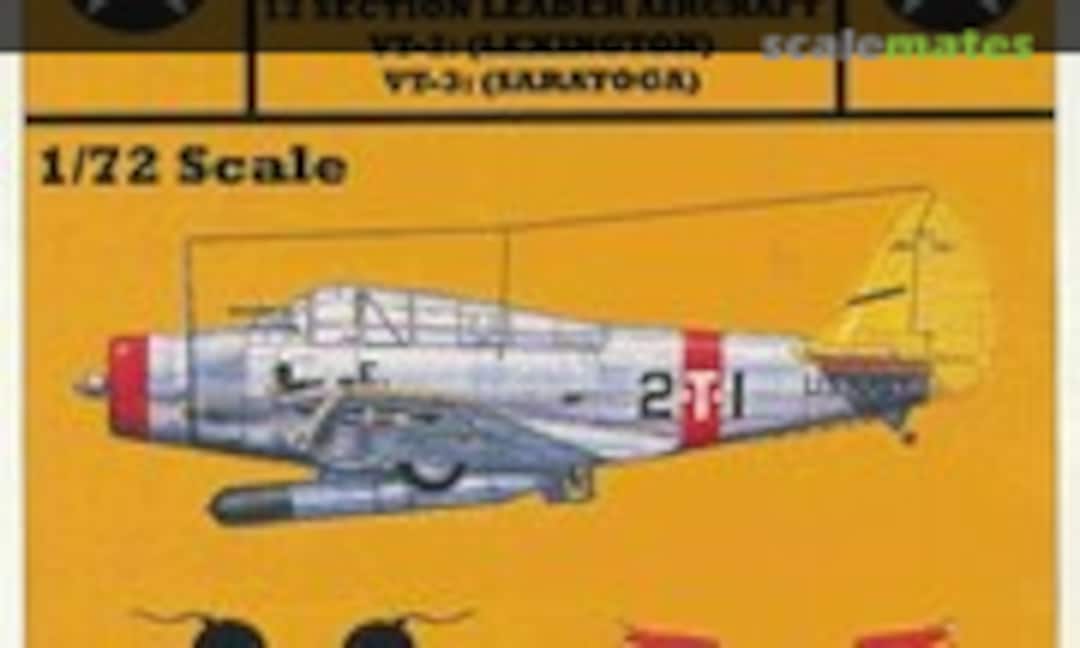 1:72 Pre-WWII 1937-41 USN TBD-1 Devastator (Yellow-Wings Decals 72-002)