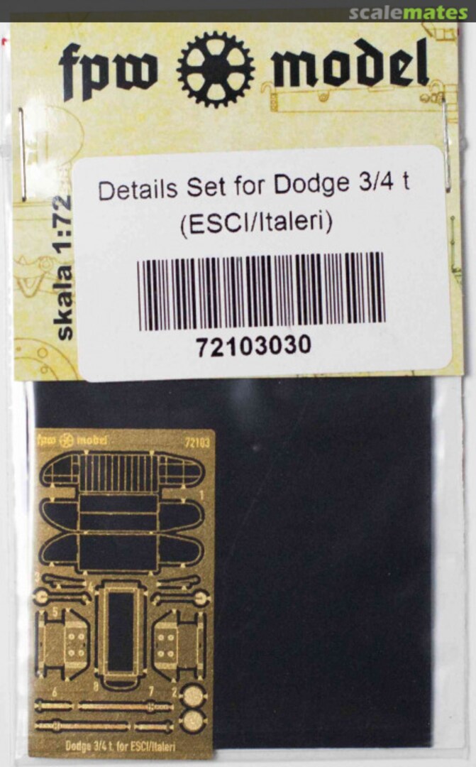 Boxart Details set for Dodge 3/4 t 72103 FPW Model Boxart Details set for Dodge 3/4 t 72103 FPW Model