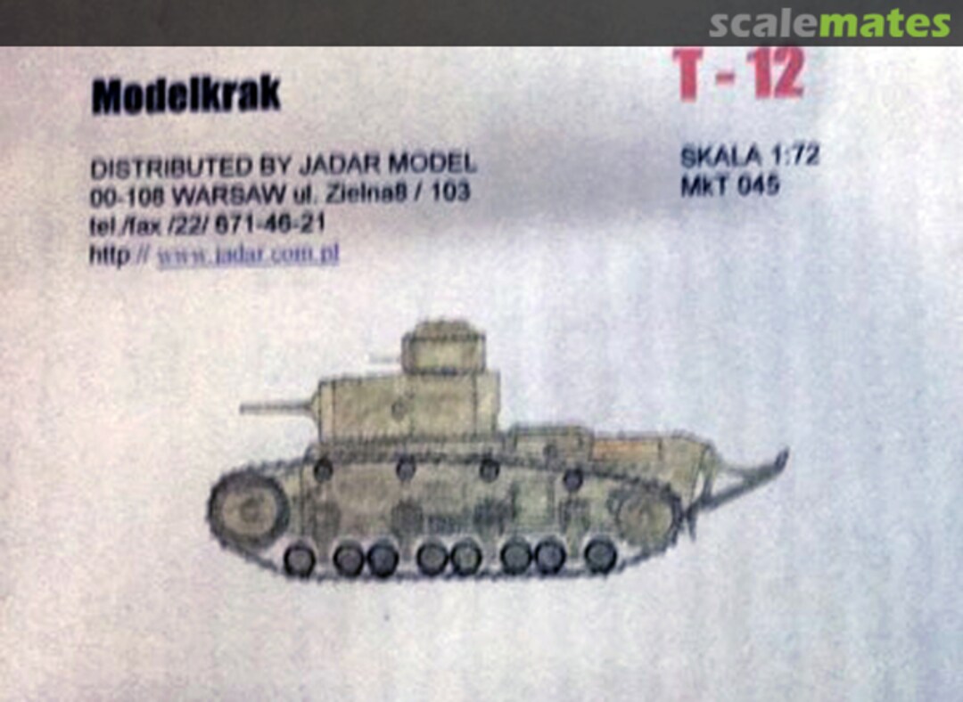 Boxart T-12 MkT 045 Modelkrak Boxart T-12 MkT 045 Modelkrak