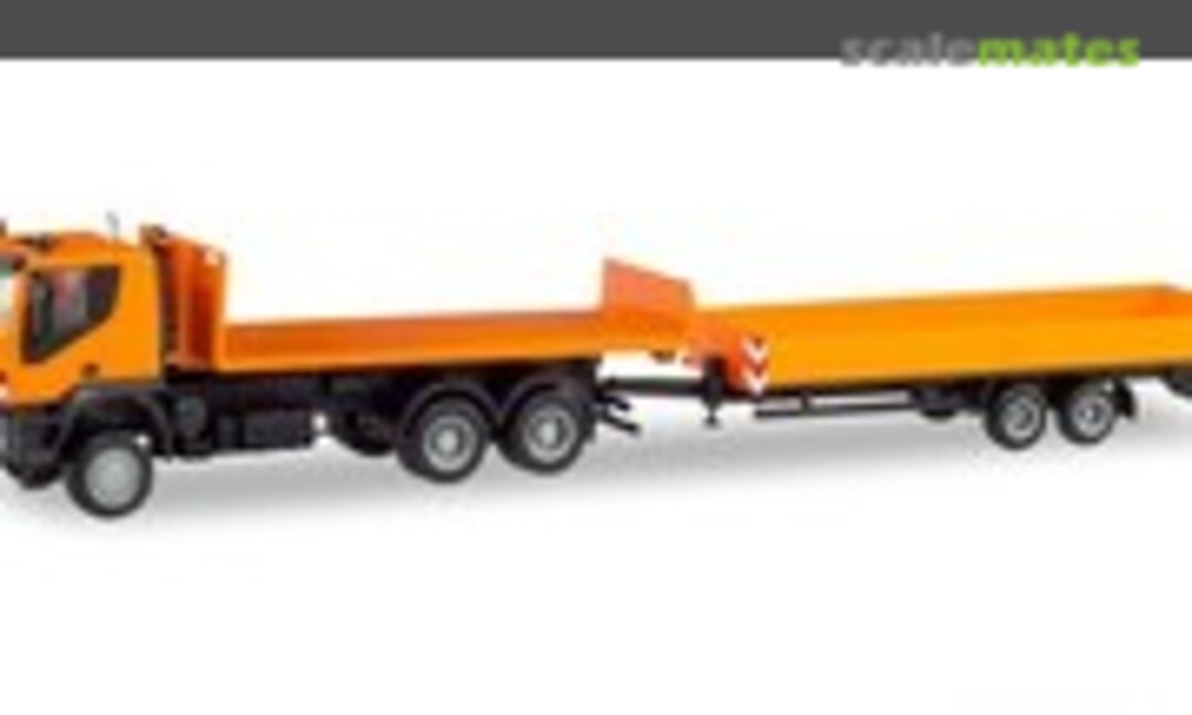 1:87 Iveco Trakker roll off flat with deep loading trailer (Herpa 311595)