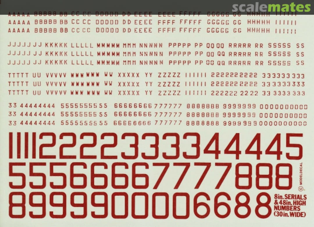 Boxart RAF: WW2 Dull Red Numerals - 48" high x 30" wide; 8" Serials 83 Modeldecal Boxart RAF: WW2 Dull Red Numerals - 48" high x 30" wide; 8" Serials 83 Modeldecal