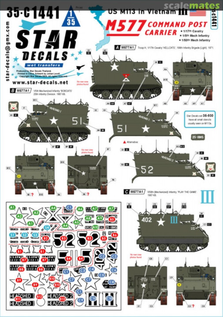 Boxart US M113 in Vietnam # 3 35-C1441 Star Decals Boxart US M113 in Vietnam # 3 35-C1441 Star Decals
