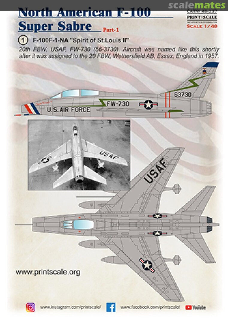 Boxart F-100 Super Sabre.Part 1 48-237 Print Scale