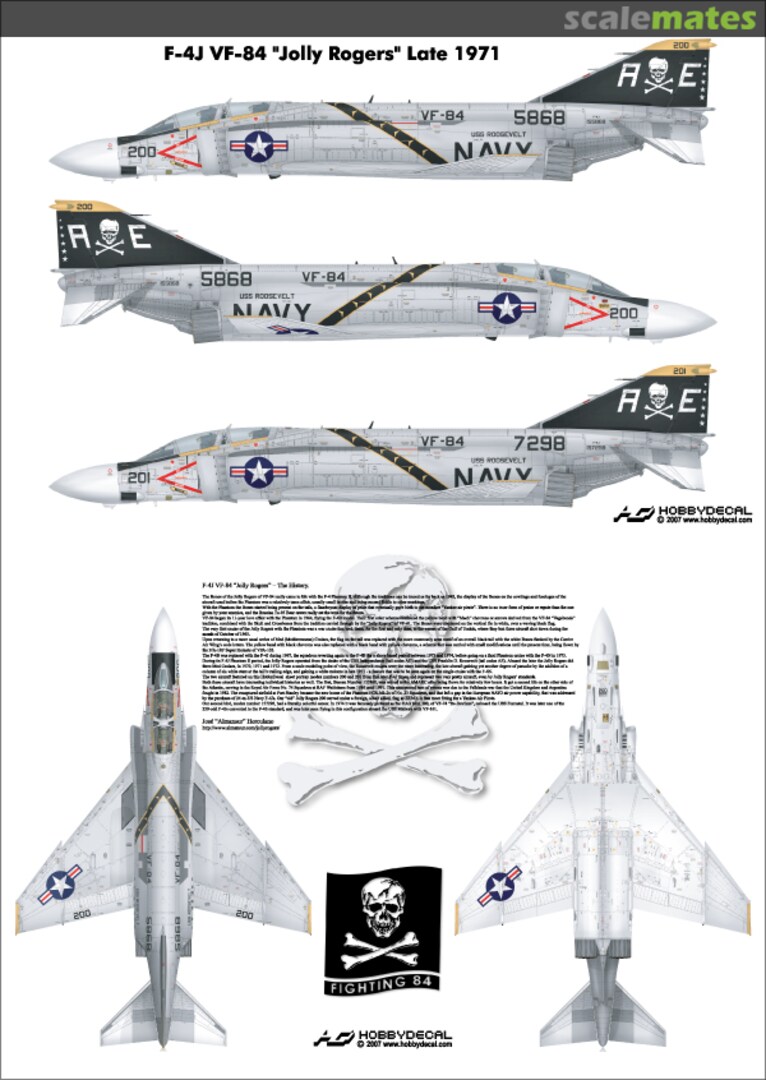 Boxart F-4J VF-84 "Jolly Rogers" Late 1971 AL32003V1 HobbyDecal Boxart F-4J VF-84 "Jolly Rogers" Late 1971 AL32003V1 HobbyDecal