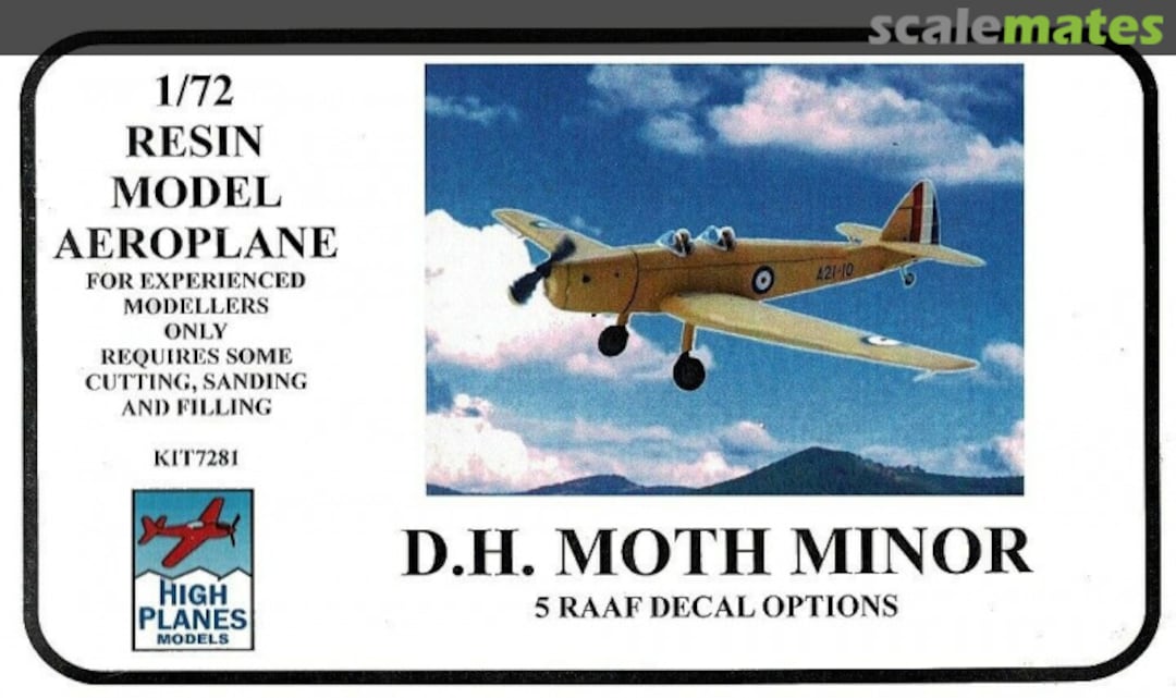 Boxart D.H. Moth Minor 72081 High Planes Models Boxart D.H. Moth Minor 72081 High Planes Models