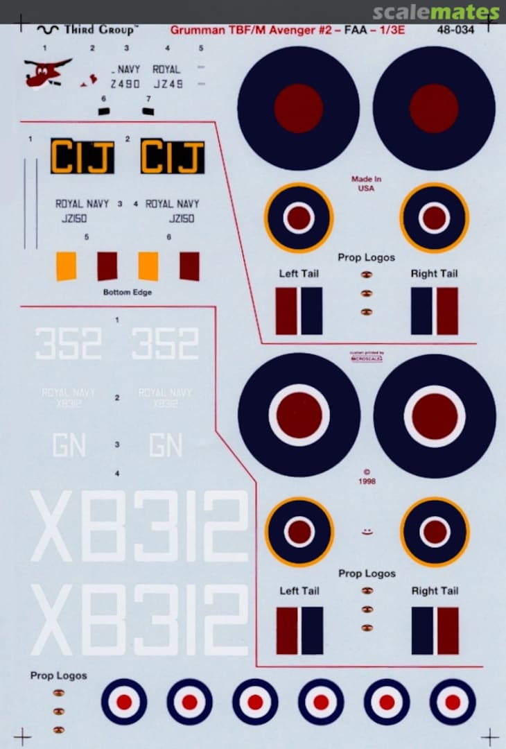 Boxart Grumman TBF/M Avenger #2 48-034 Third Group Decals Boxart Grumman TBF/M Avenger #2 48-034 Third Group Decals