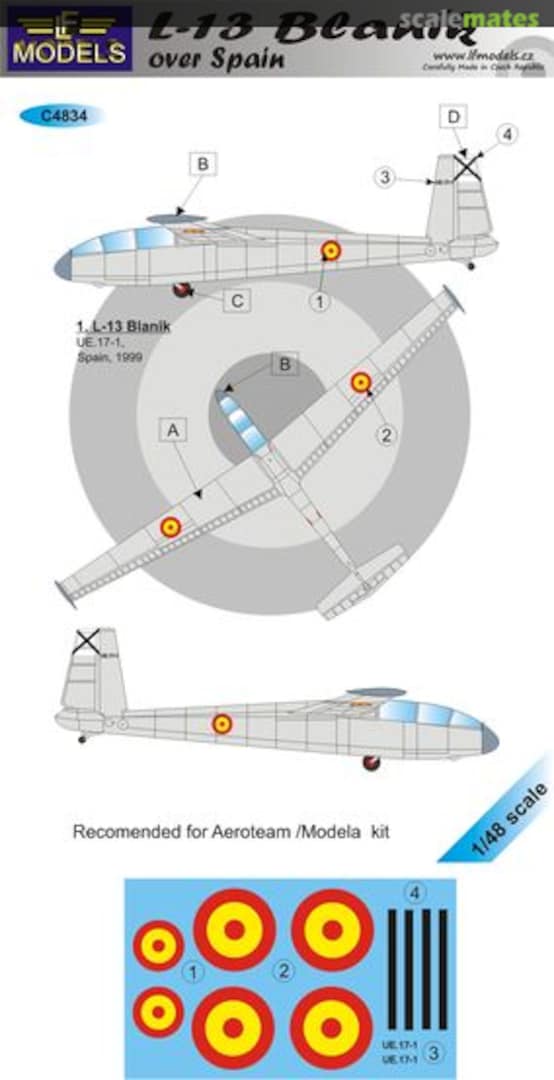 Boxart L-13 Blanik over Spain C4834 LF Models