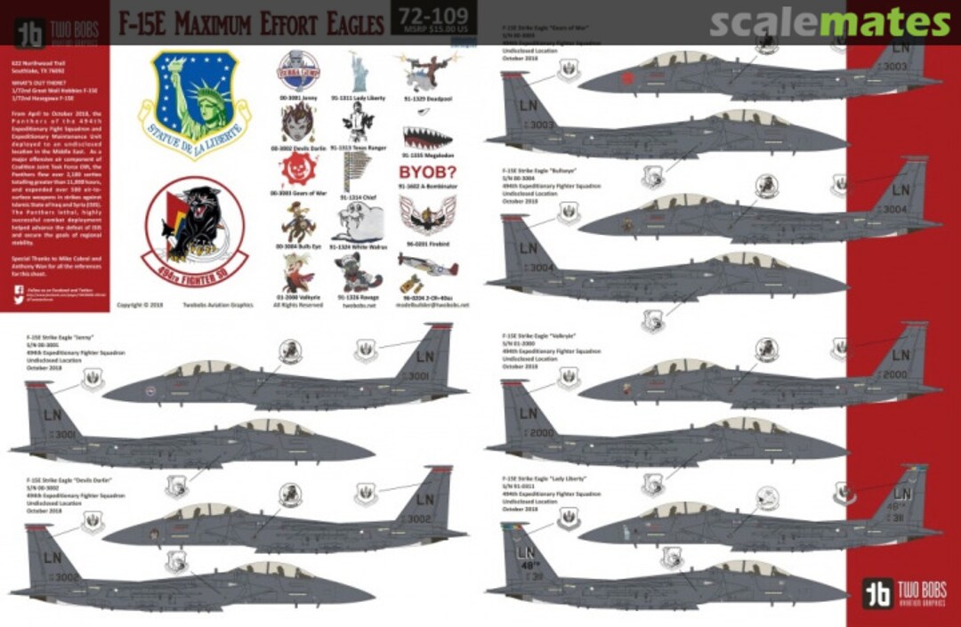Boxart F-15E Maximum Effort Eagles 72-109 TwoBobs Aviation Graphics Boxart F-15E Maximum Effort Eagles 72-109 TwoBobs Aviation Graphics