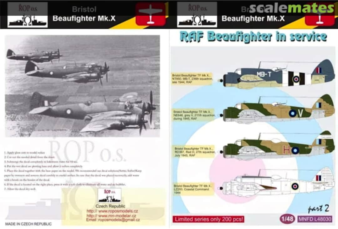 Boxart Bristol Beaufighter Mk.X MNFDL48030 ROP o.s. Boxart Bristol Beaufighter Mk.X MNFDL48030 ROP o.s.