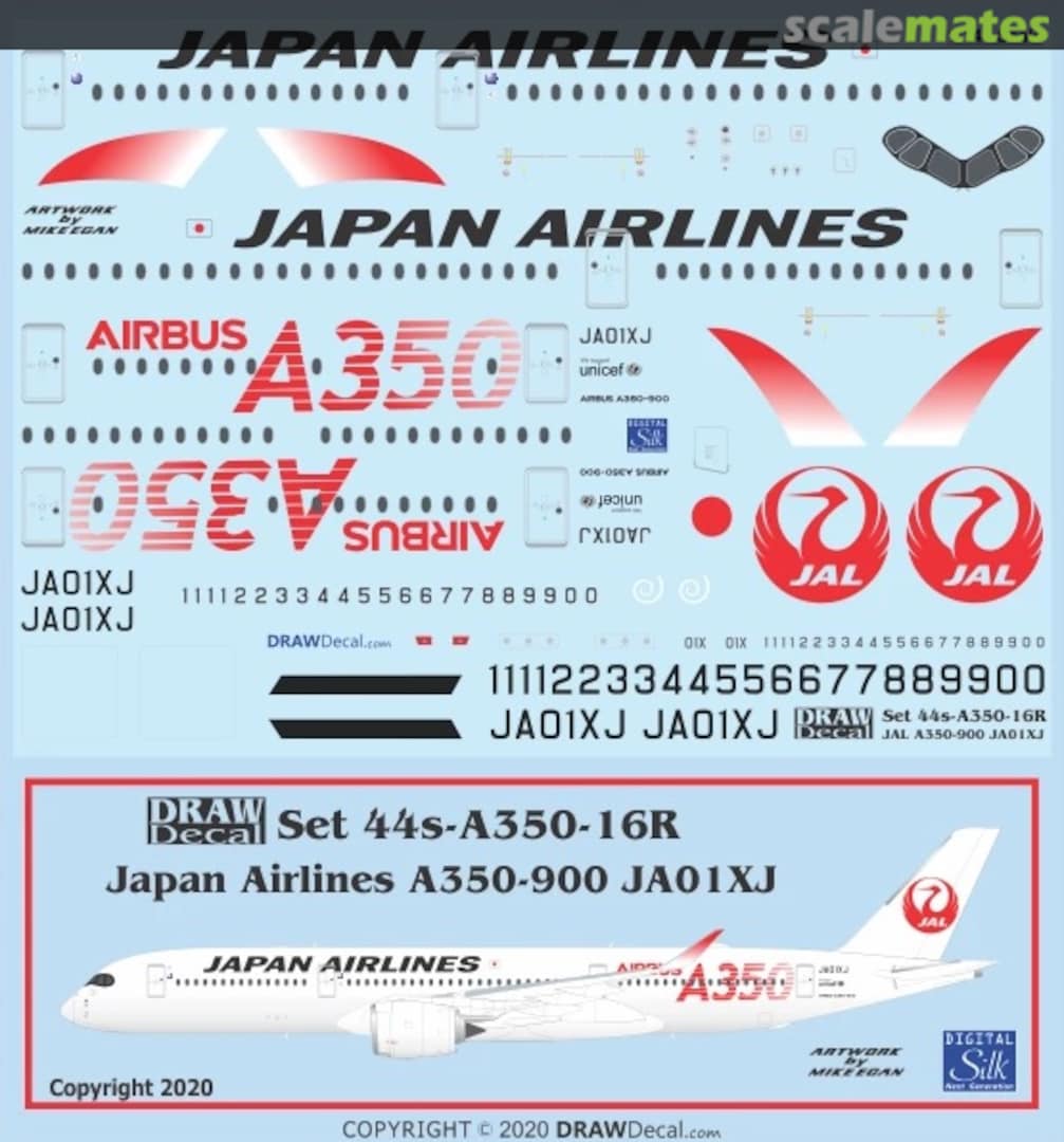 Boxart Japan Airlines Airbus A350-900 JA01XJ 44-A350-16R Draw Decal Boxart Japan Airlines Airbus A350-900 JA01XJ 44-A350-16R Draw Decal