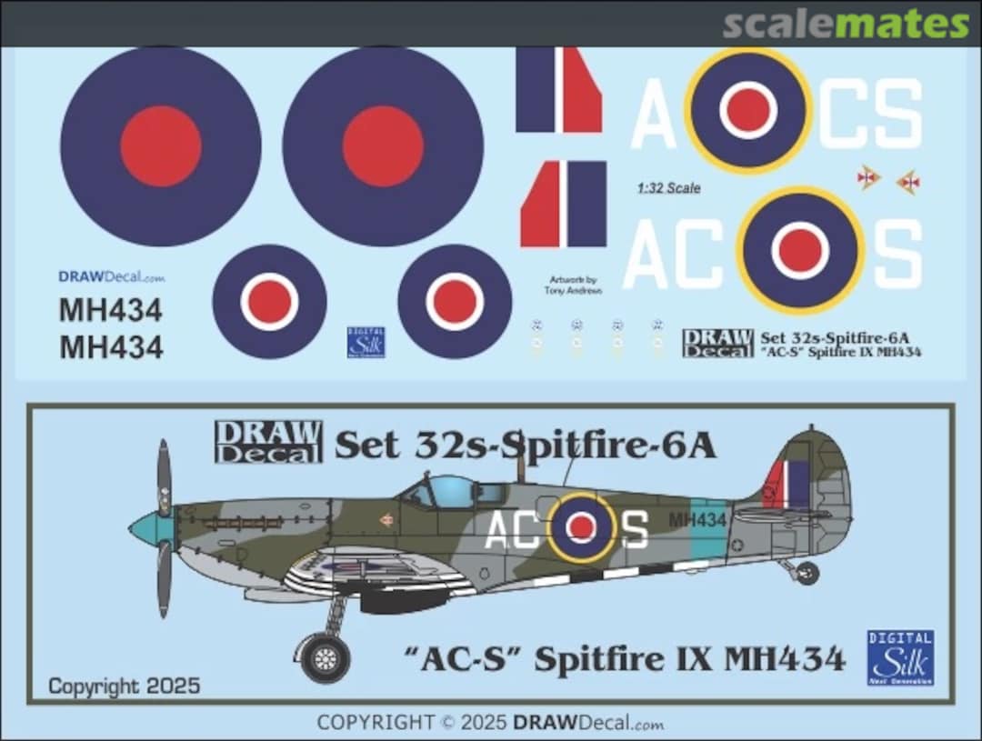 Boxart “AC-S” Spitfire Mk.IX MH434 early 80s 32-Spitfire-6A Draw Decal Boxart “AC-S” Spitfire Mk.IX MH434 early 80s 32-Spitfire-6A Draw Decal