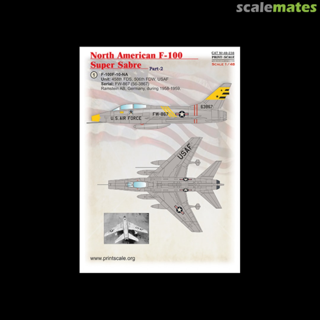 Boxart F-100 Super Sabre.Part 2 48-238 Print Scale
