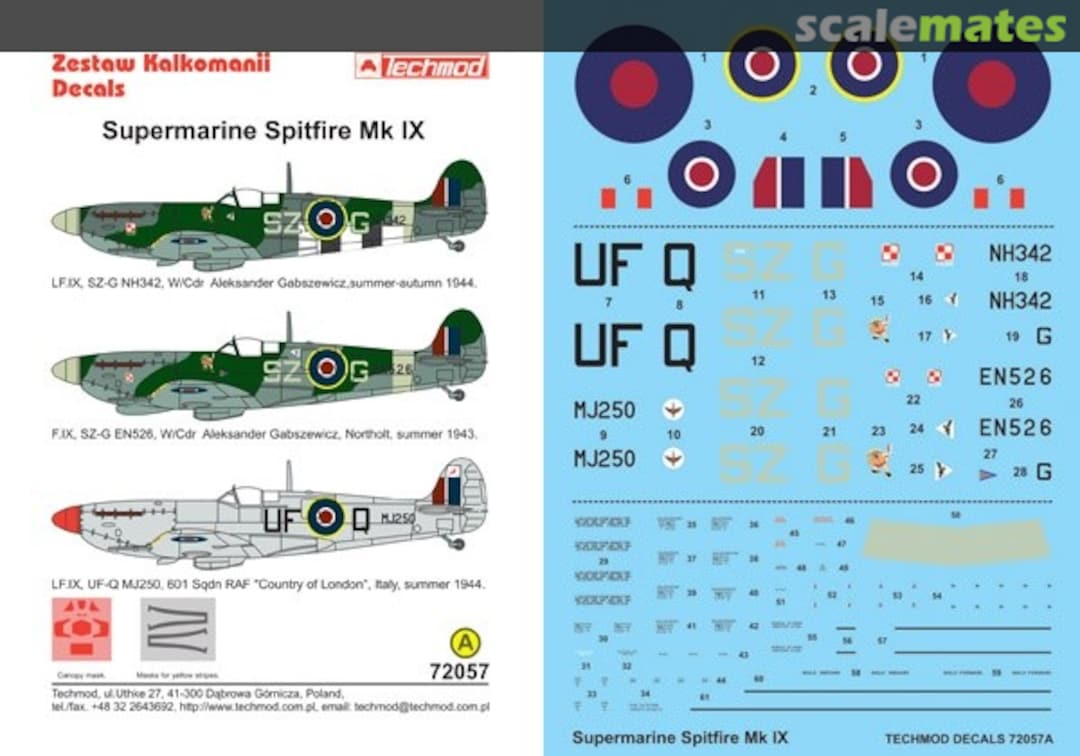 Boxart Supermarine Spitfire Mk IX 72057 Techmod Boxart Supermarine Spitfire Mk IX 72057 Techmod