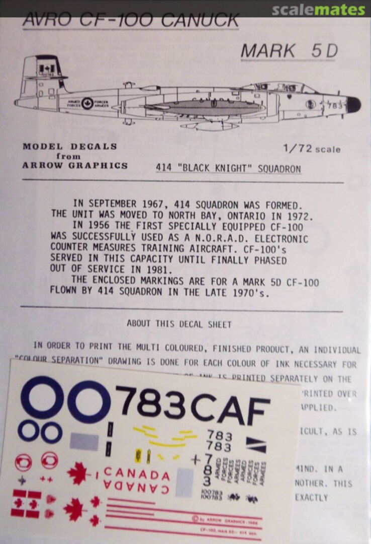 Contents Avro CF-100 Mk 5D C-72-72 Arrow Graphics Contents Avro CF-100 Mk 5D C-72-72 Arrow Graphics