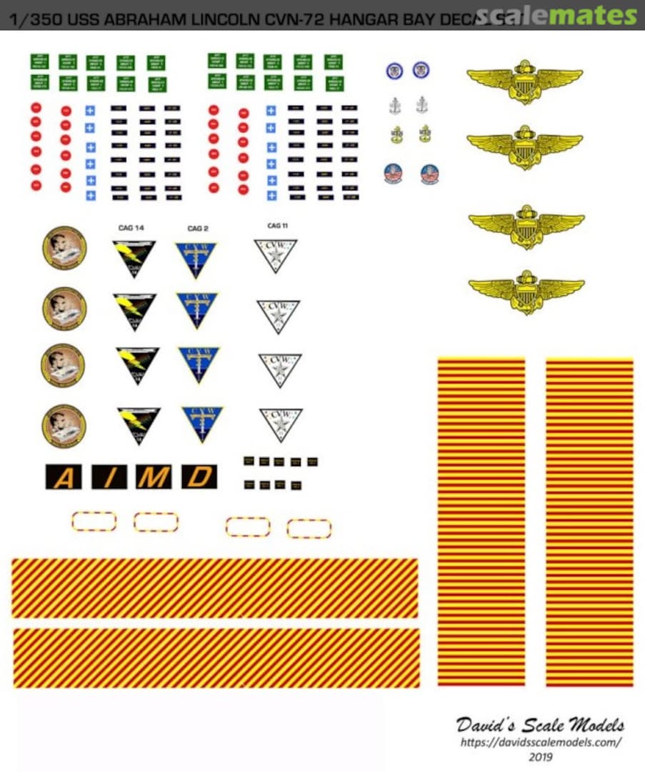 Boxart USS Abraham Lincoln CVN-77 Hangar Bay Decal Set CVN-72-HB-350 David's Scale Models Boxart USS Abraham Lincoln CVN-77 Hangar Bay Decal Set CVN-72-HB-350 David's Scale Models