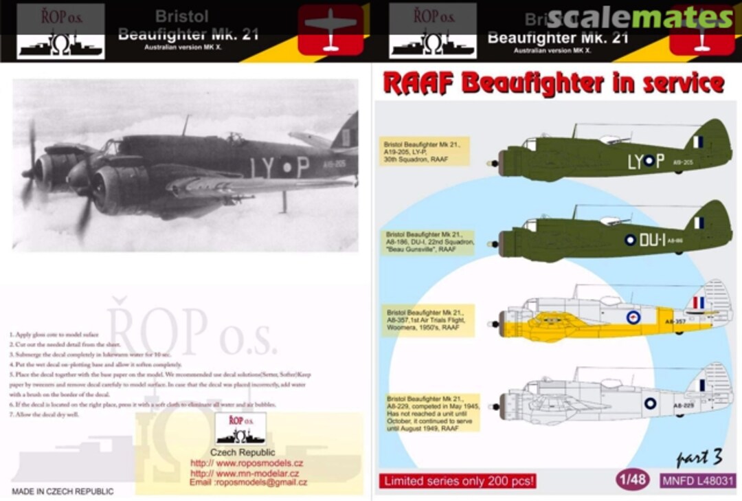 Boxart Bristol Beaufighter Mk. 21 MNFDL48031 ROP o.s. Boxart Bristol Beaufighter Mk. 21 MNFDL48031 ROP o.s.