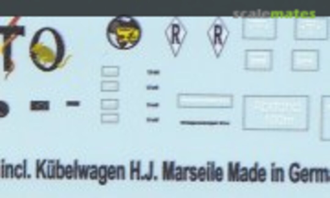 1:72 Kübelwagenbeschriftungen incl. Kübelwagen H.J. Marseile (Peddinghaus-Decals 72 3059) 72 3059