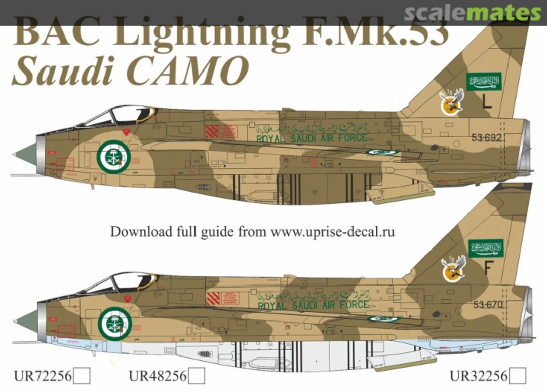 Boxart BAC Lightning F.Mk.53 Saudi CAMO UR72256 UpRise Decal Boxart BAC Lightning F.Mk.53 Saudi CAMO UR72256 UpRise Decal