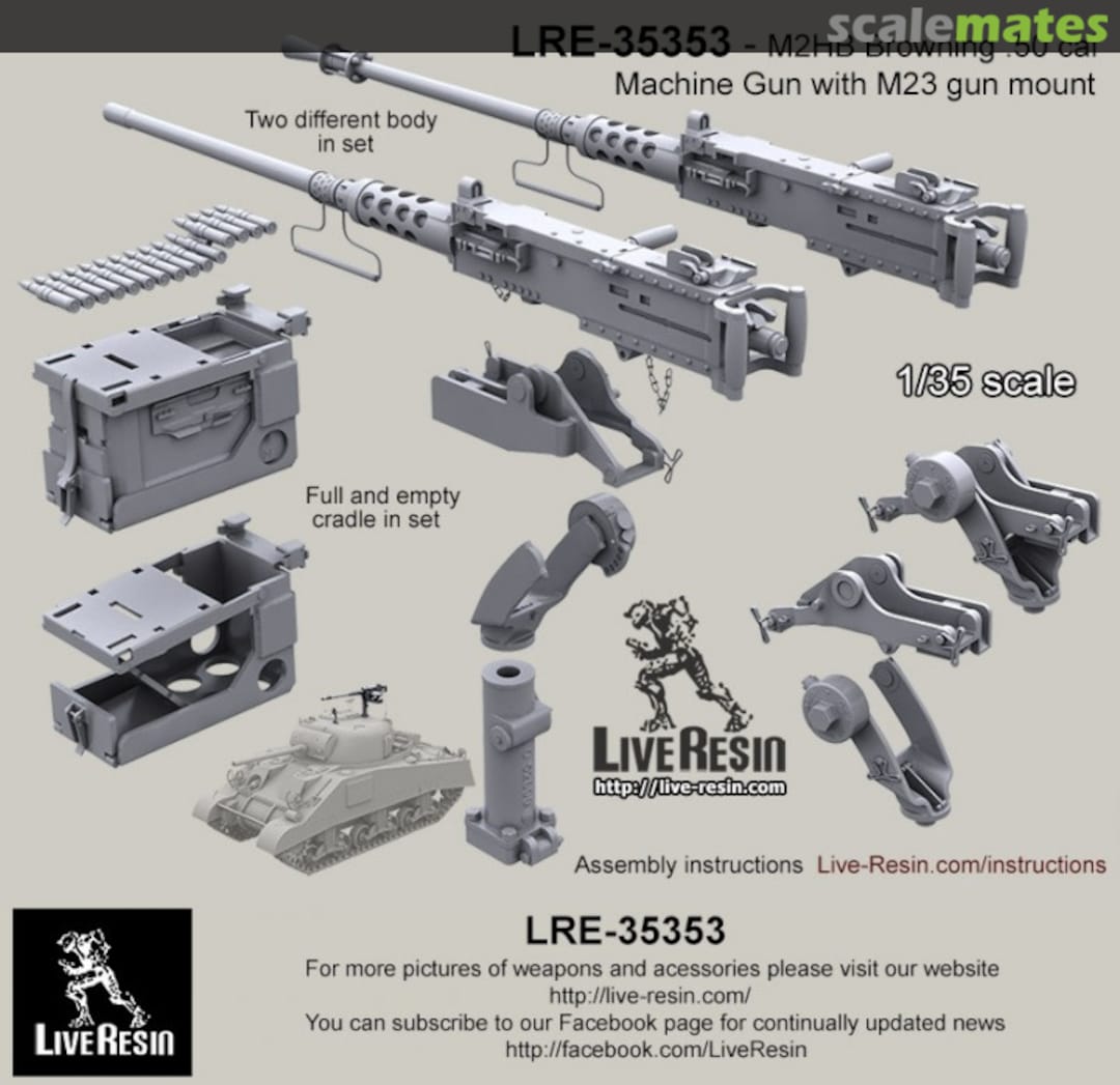 Boxart M2HB Browning .50 Caliber Machine Gun w/M23 Mount in WWII/Korean/Vietnam/Cold War LRE-35353 Live Resin