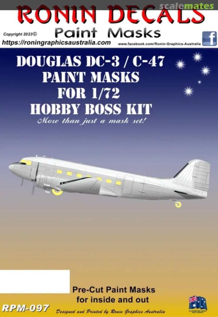 Boxart DOUGLAS DC-3/C-47PAINT MASKS RPM-097 Ronin Decals