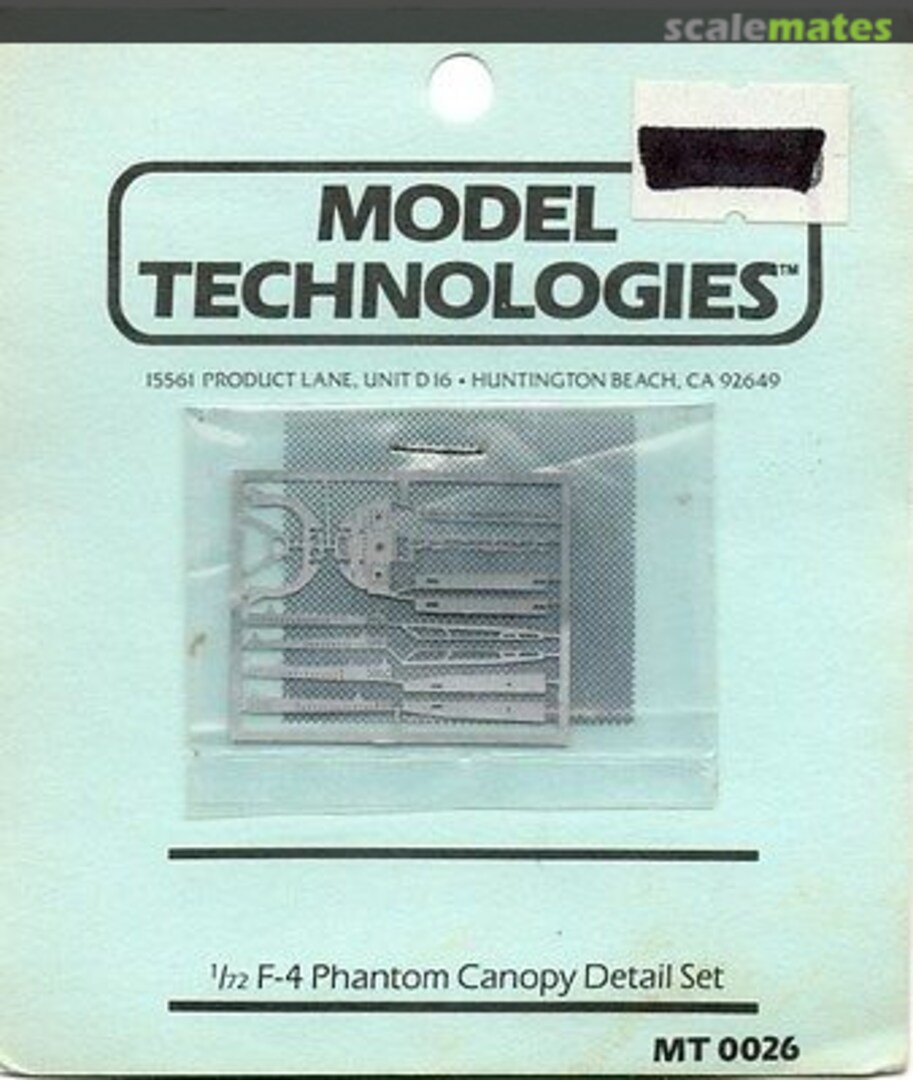 Boxart McDonnell Douglas F-4 canopy detail set MT0026 Model Technologies Boxart McDonnell Douglas F-4 canopy detail set MT0026 Model Technologies