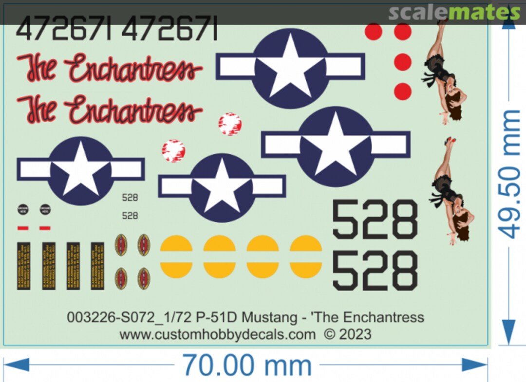 Boxart P-51D Mustang - 'The Enchantress' 003226-S072 Custom Hobby Decals Boxart P-51D Mustang - 'The Enchantress' 003226-S072 Custom Hobby Decals