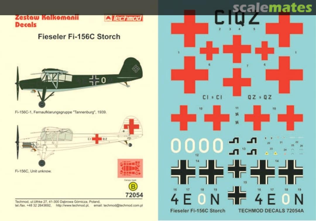 Boxart Fieseler Fi 156C Storch 72054 Techmod Boxart Fieseler Fi 156C Storch 72054 Techmod