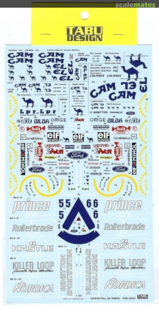 Boxart Benetton B193 Camel TABU20032 Tabu Design Boxart Benetton B193 Camel TABU20032 Tabu Design