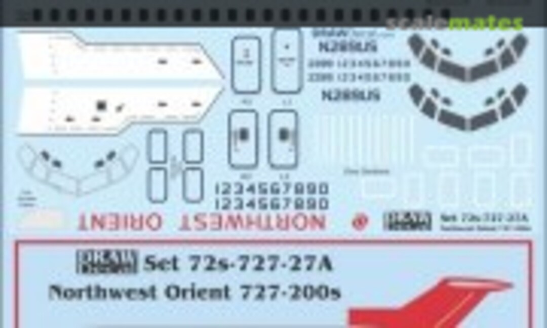 1:72 Northwest Orient 727-200s (Draw Decal 72-727-27A) 72-727-27A