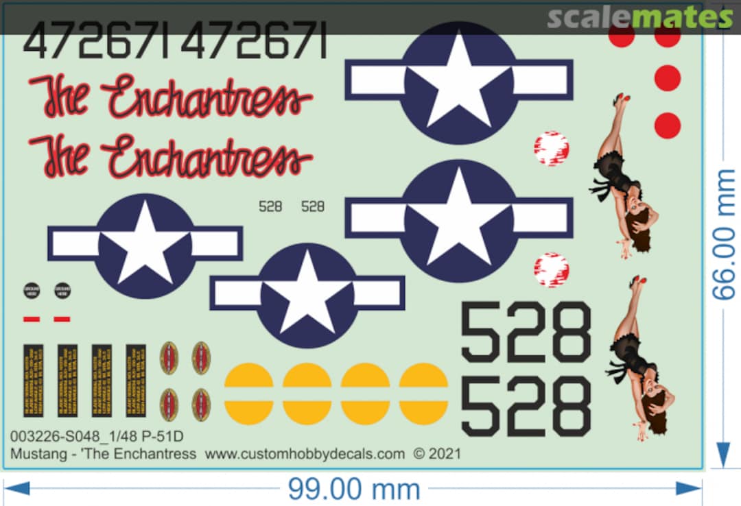 Boxart P-51D Mustang - 'The Enchantress' 003226-S048 Custom Hobby Decals Boxart P-51D Mustang - 'The Enchantress' 003226-S048 Custom Hobby Decals