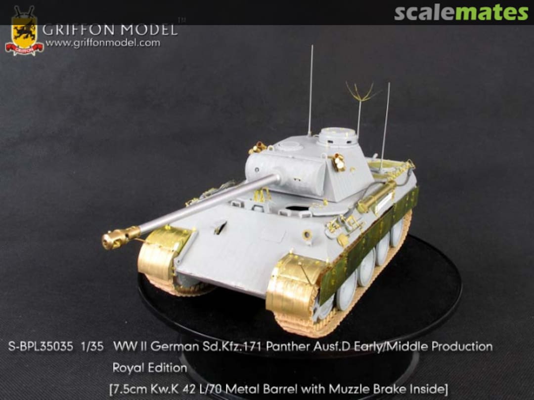 Boxart WW II German Sd.Kfz.171 Panther Ausf.D Early/Middle Production - Royal Edition S-BPL35035 Griffon Model Boxart WW II German Sd.Kfz.171 Panther Ausf.D Early/Middle Production - Royal Edition S-BPL35035 Griffon Model