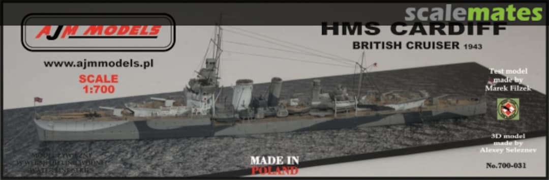 Boxart HMS Cardiff, British Cruiser 1943 700-031 AJM Models Boxart HMS Cardiff, British Cruiser 1943 700-031 AJM Models