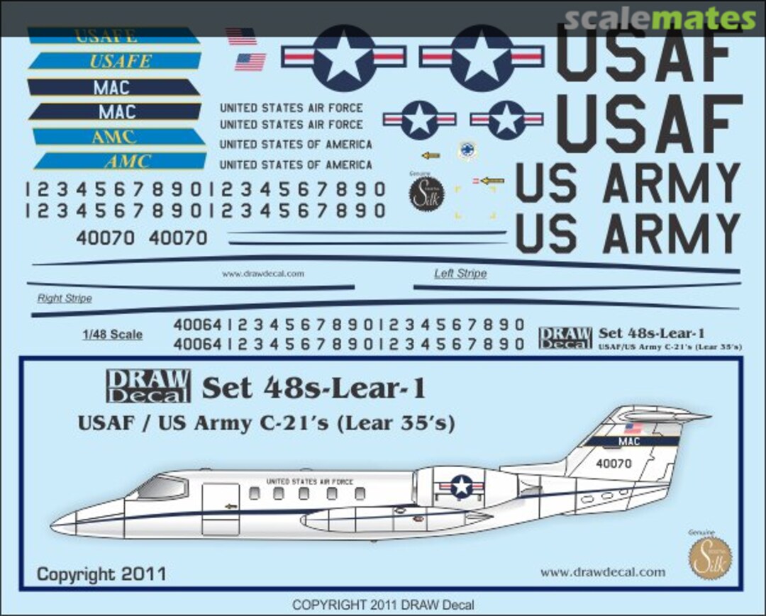 Boxart USAF Learjet C-21s 48-Lear-1 Draw Decal Boxart USAF Learjet C-21s 48-Lear-1 Draw Decal