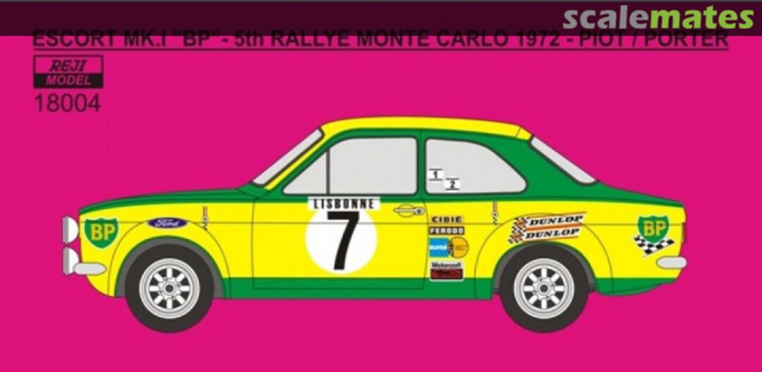 Boxart Ford Escort RS1600 Mk I sponsored by BP #7 18004 REJI Model Boxart Ford Escort RS1600 Mk I sponsored by BP #7 18004 REJI Model