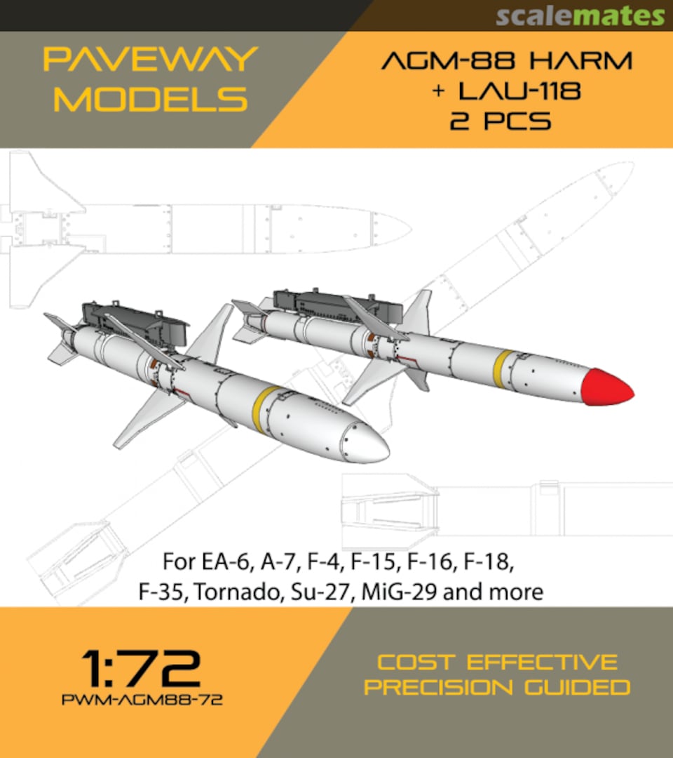 Boxart AGM-88 HARM + LAU-118 PWM-AGM88-72 Paveway Models Boxart AGM-88 HARM + LAU-118 PWM-AGM88-72 Paveway Models