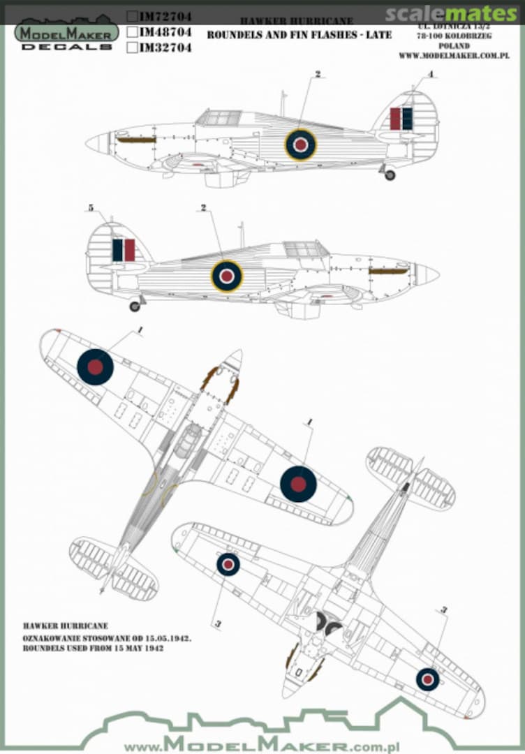 Boxart Hawker Hurricane - Roundels and Fin Flashes (Late) IM72704 ModelMaker Boxart Hawker Hurricane - Roundels and Fin Flashes (Late) IM72704 ModelMaker