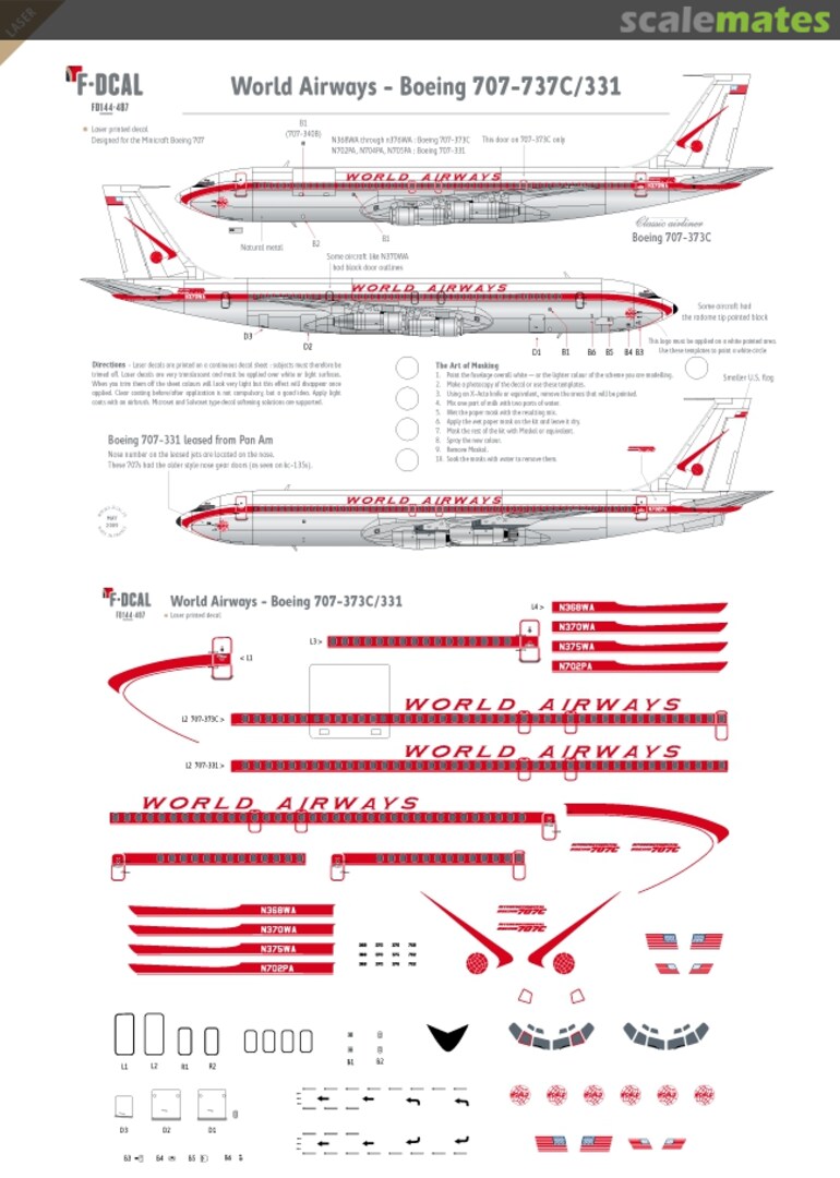 Boxart Boeing 707-373C, 707-331 FD144-487 F-DCAL Boxart Boeing 707-373C, 707-331 FD144-487 F-DCAL
