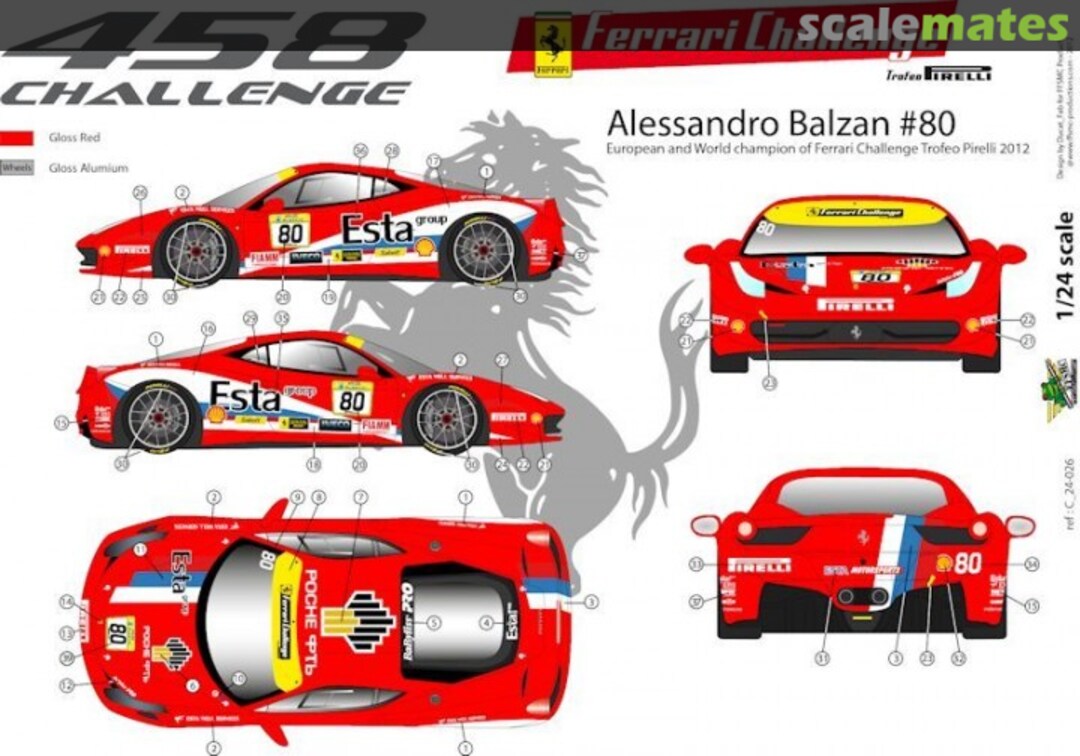 Boxart Ferrari 458 Challenge "Esta" C 24-026 FFSMC Productions Boxart Ferrari 458 Challenge "Esta" C 24-026 FFSMC Productions