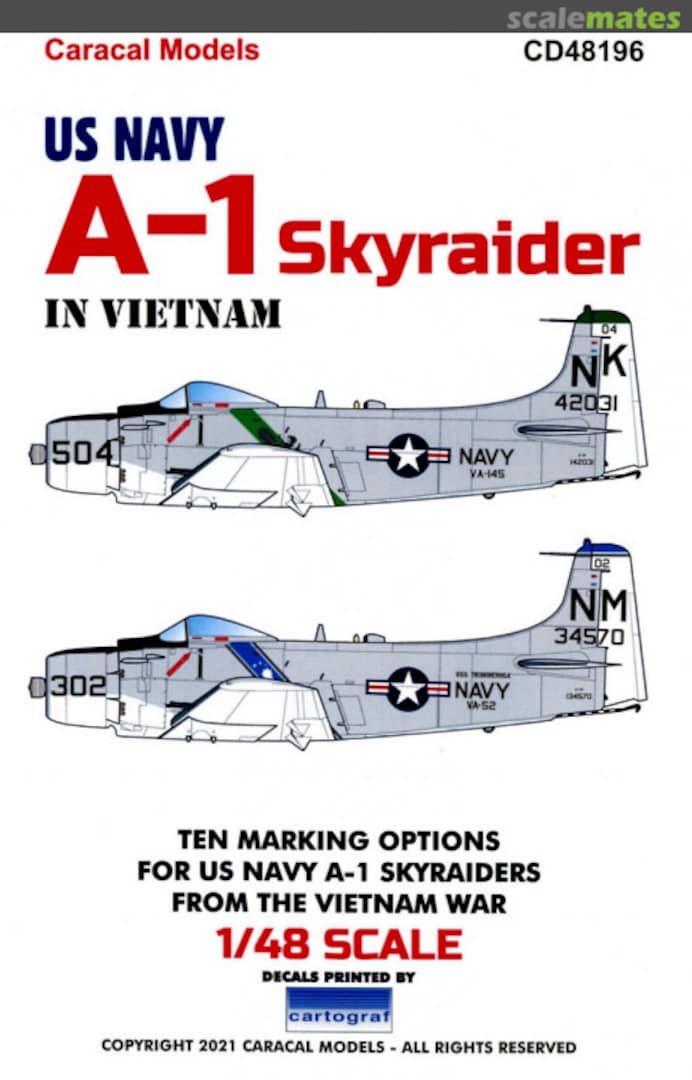 Boxart US Navy A-1 Skyraider In Vietnam CD48196 Caracal Models Boxart US Navy A-1 Skyraider In Vietnam CD48196 Caracal Models