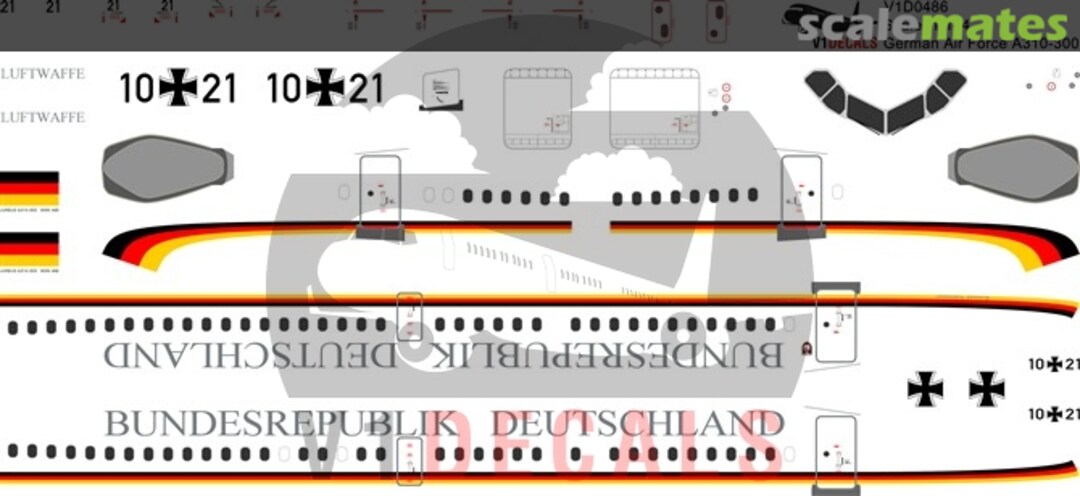 Boxart German Air Force Luftwaffe Airbus A310-300 V1D0486-144 V1 Decals Boxart German Air Force Luftwaffe Airbus A310-300 V1D0486-144 V1 Decals