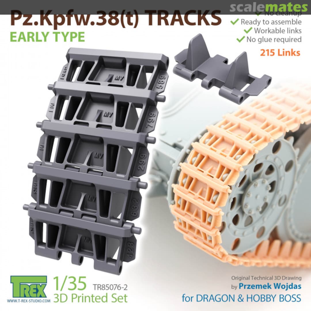Boxart WWII German 38 (t) Light Tank Early Type Track TR85076-2 T-Rex Studio Boxart WWII German 38 (t) Light Tank Early Type Track TR85076-2 T-Rex Studio
