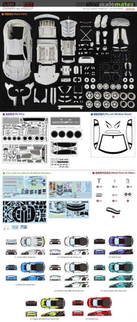 Contents LBWK Silhouette Aventador GT EVO Combo Version KB08-06 KitBox & PZY Model Contents LBWK Silhouette Aventador GT EVO Combo Version KB08-06 KitBox & PZY Model