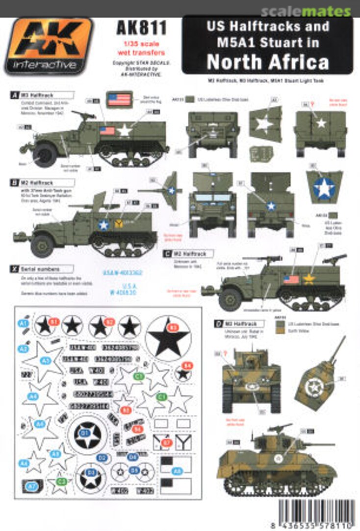 Boxart U.S. Halftracks and M5A1 in North Africa Decal Set, AK-Interactive, 811 AK 811 AK Interactive Boxart U.S. Halftracks and M5A1 in North Africa Decal Set, AK-Interactive, 811 AK 811 AK Interactive