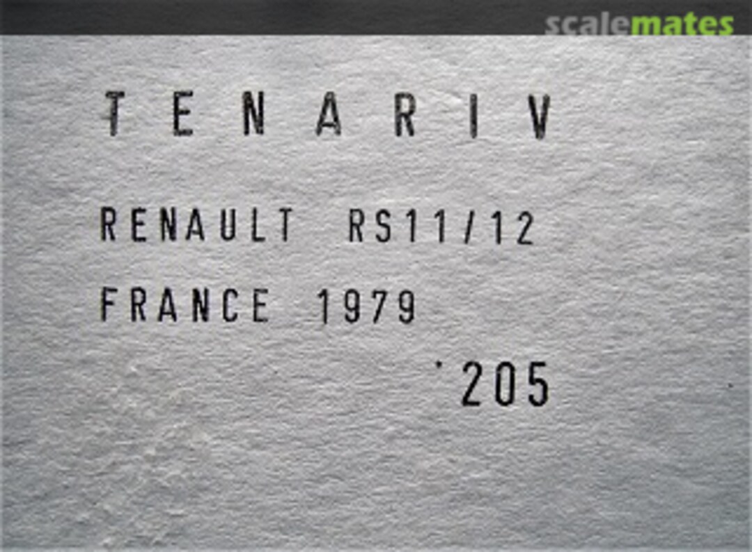 Boxart Renault RS11/12 F1 205 Tenariv Boxart Renault RS11/12 F1 205 Tenariv